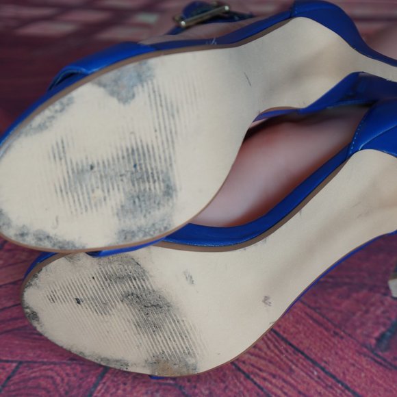 STEVE MADDEN Blue Ankle Strap Heels Sz 8M #000090 - Picture 5 of 11